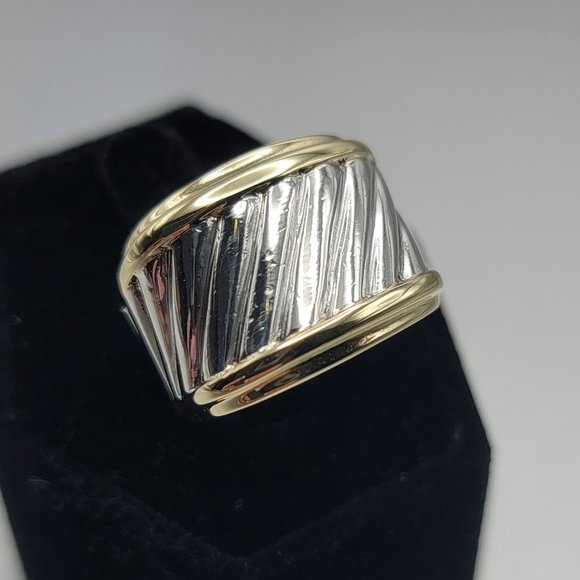 David Yurman Silver and Gold Ring - Picture 1 of 4